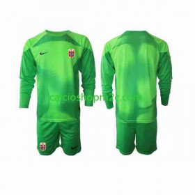 Norvegia Portiere Bambino Maglia Prima 2022 Manica Lunga (+ Pantaloncini)